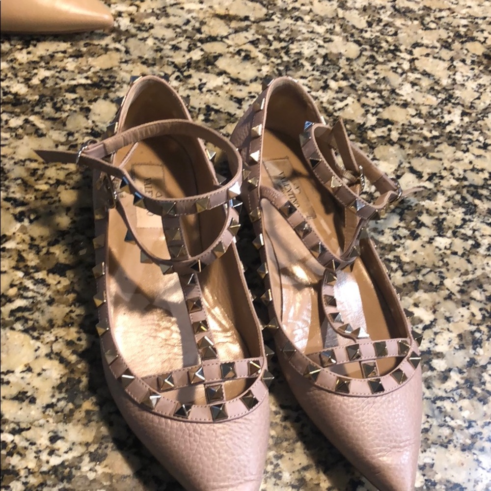 Nude Valentino rockstud Flats